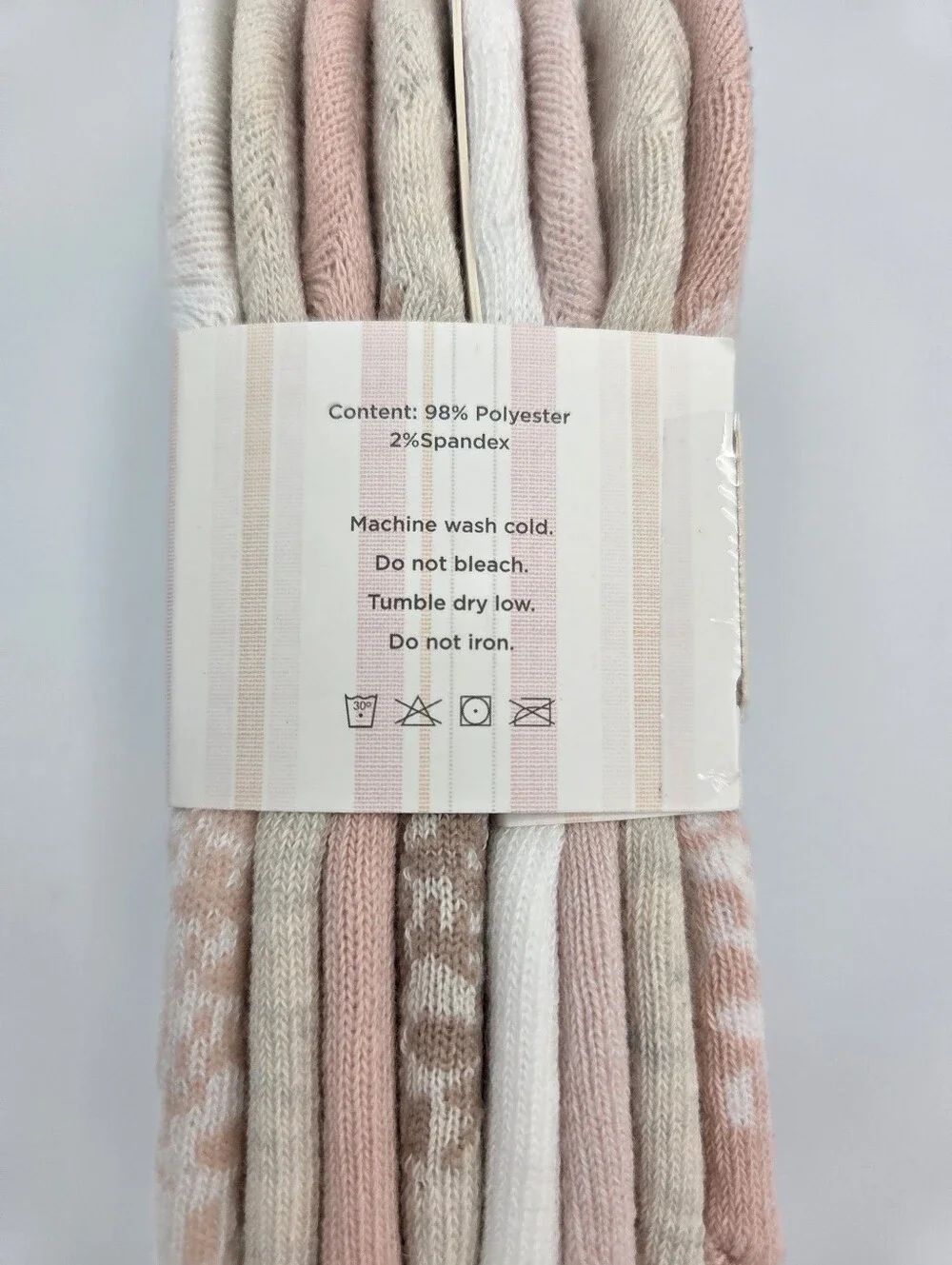 Rae Dunn Blush Pink Women's High Cut Liner Socks - Floral Detail (8 Pack) Nwt